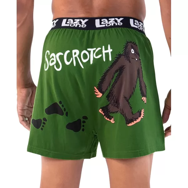 Lazy One Funny Animal Boxers Humorous Underwear Novelty Boxer Shorts Gag Gifts for MenI Believe Bigfoot Boxers