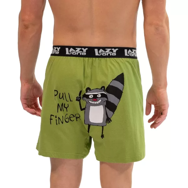 Lazy One Funny Animal Boxers Humorous Underwear Novelty Boxer Shorts Gag Gifts for MenLight Green Pull My Finger Boxers