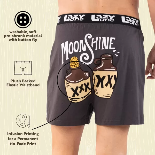 Lazy One Funny Animal Boxers Humorous Underwear Novelty Boxer Shorts Gag Gifts for MenMoonshine Boxers