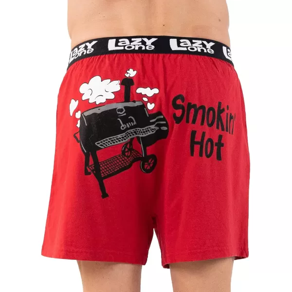 Lazy One Funny Animal Boxers Humorous Underwear Novelty Boxer Shorts Gag Gifts for MenRed Smokin Hot Boxers