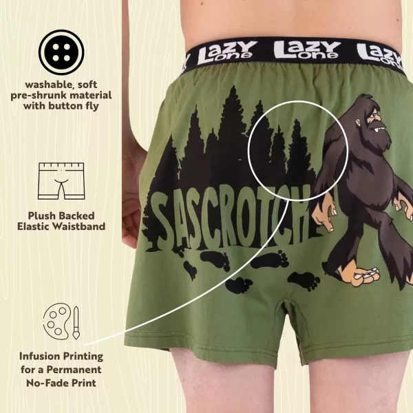 Lazy One Funny Animal Boxers Humorous Underwear Novelty Boxer Shorts Gag Gifts for MenSascrotch Boxer