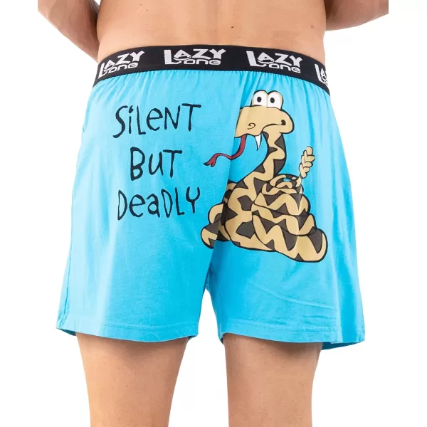 Lazy One Funny Animal Boxers Humorous Underwear Novelty Boxer Shorts Gag Gifts for MenSilent But Deadly Snake Boxers