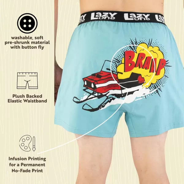 Lazy One Funny Animal Boxers Humorous Underwear Novelty Boxer Shorts Gag Gifts for MenSnowmobile