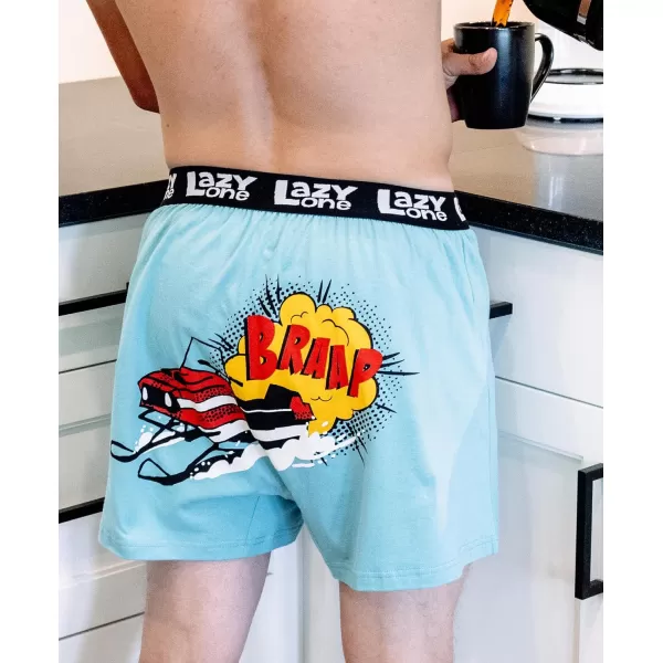 Lazy One Funny Animal Boxers Humorous Underwear Novelty Boxer Shorts Gag Gifts for MenSnowmobile