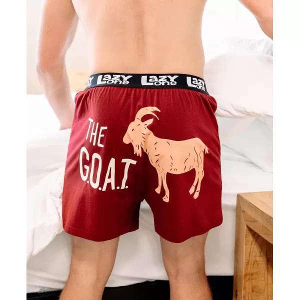 Lazy One Funny Animal Boxers Humorous Underwear Novelty Boxer Shorts Gag Gifts for MenThe Goat Boxers