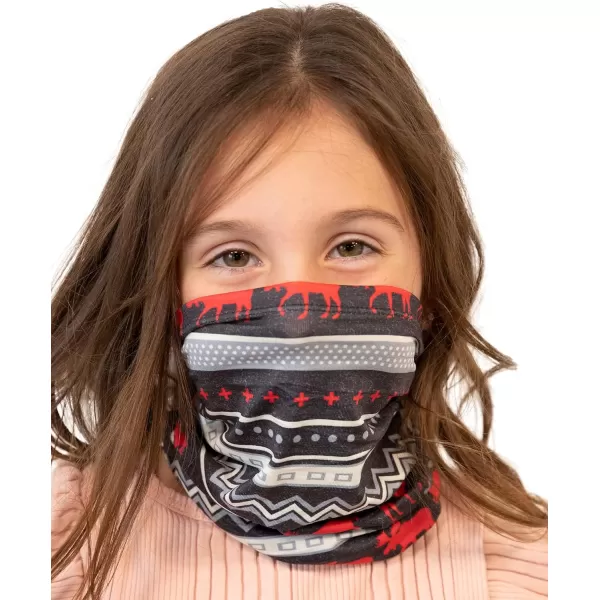 Lazy One Kids Neck Gaiter Face Mask Multifunctional Scarf Headband or BandanaCabin Bear Neck Gaiter