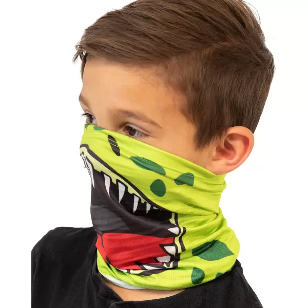Lazy One Kids Neck Gaiter Face Mask Multifunctional Scarf Headband or BandanaDino Neck Gaiter