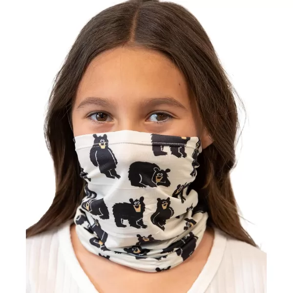 Lazy One Kids Neck Gaiter Face Mask Multifunctional Scarf Headband or BandanaFamily Bear Neck Gaiter