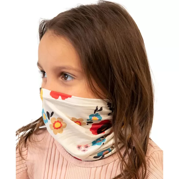 Lazy One Kids Neck Gaiter Face Mask Multifunctional Scarf Headband or BandanaFlower Neck Gaiter