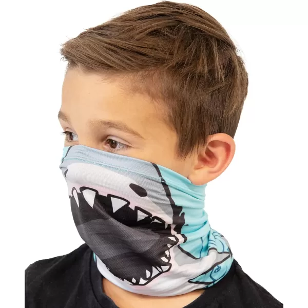 Lazy One Kids Neck Gaiter Face Mask Multifunctional Scarf Headband or BandanaShark Neck Gaiter