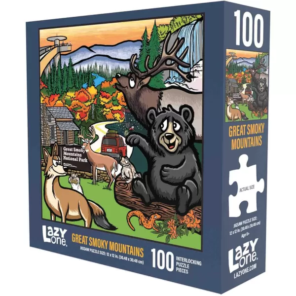 Lazy One National Park Puzzles Jigsaw Puzzles for Adults and Kids 100 and 500 Piece Puzzles for The Whole Family Smoky MtnSmoky Mtn National Park