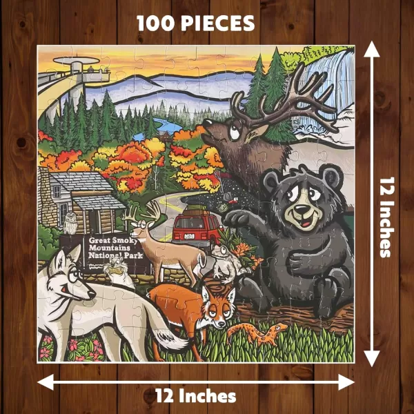 Lazy One National Park Puzzles Jigsaw Puzzles for Adults and Kids 100 and 500 Piece Puzzles for The Whole Family Smoky MtnSmoky Mtn National Park