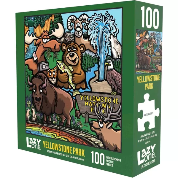 Lazy One National Park Puzzles Jigsaw Puzzles for Adults and Kids 100 and 500 Piece Puzzles for The Whole Family Smoky MtnYellowstone National Park