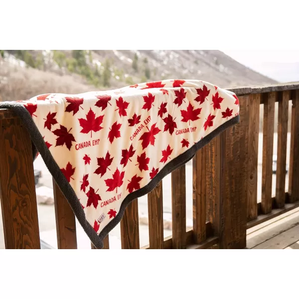 Lazy One Soft Polyester Sherpa Throw Blanket Plaid and Animal Designs One Size Cabin MooseCanada Eh Fuzzy Blanket
