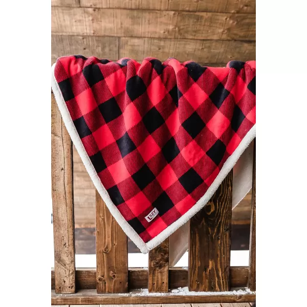 Lazy One Soft Polyester Sherpa Throw Blanket Plaid and Animal Designs One Size Cabin MooseMoose Plaid Fuzzy Blanket