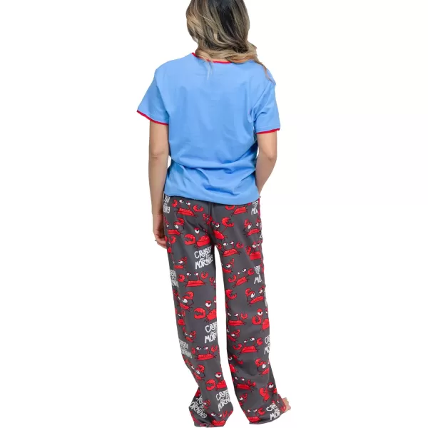 Lazy One Womens Pajama Set Short Sleeves with Cute Prints Relaxed FitCrabby in the Morning Pajama Set