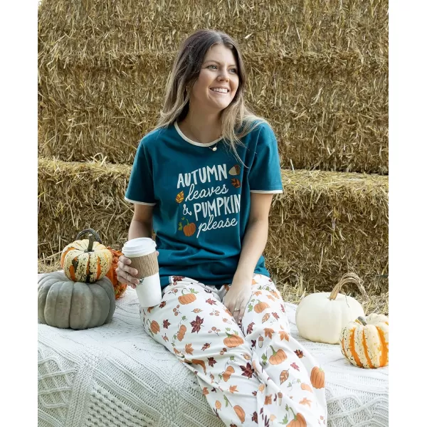Lazy One Womens Pajama Set Short Sleeves with Cute Prints Relaxed FitDead Tired Orange Womens Pj Set