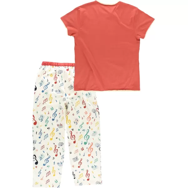 Lazy One Womens Pajama Set Short Sleeves with Cute Prints Relaxed FitTreble Maker Pajama Set