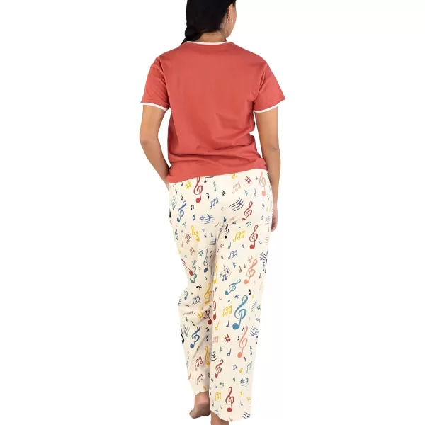 Lazy One Womens Pajama Set Short Sleeves with Cute Prints Relaxed FitTreble Maker Pajama Set