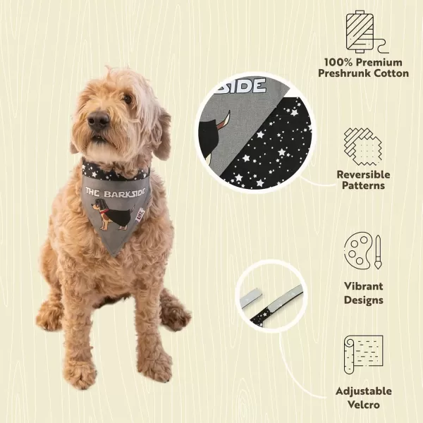 LazyOne Dog Bandana Reversible Cotton Bandanas for All Dog Sizes Fur Baby SmallBark Side Dog Bandana