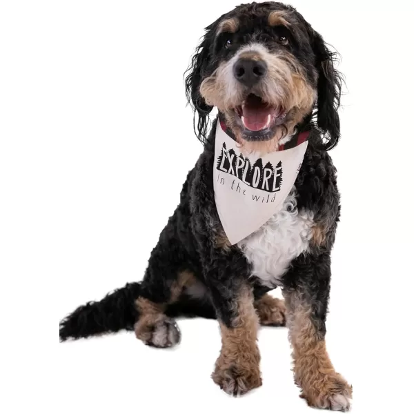 LazyOne Dog Bandana Reversible Cotton Bandanas for All Dog Sizes Fur Baby SmallExplore in The Wild Dog Bandana