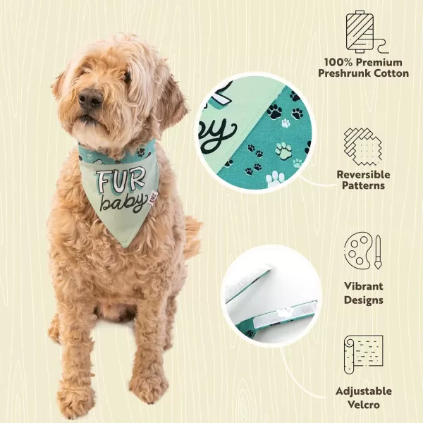 LazyOne Dog Bandana Reversible Cotton Bandanas for All Dog Sizes Fur Baby SmallFur Baby Dog Bandana