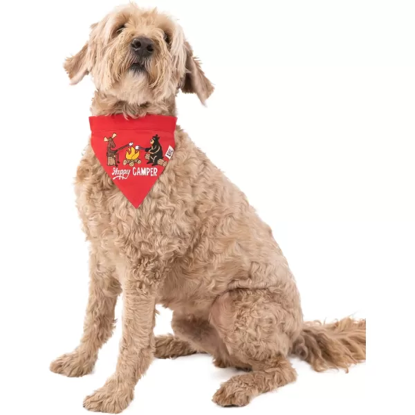 LazyOne Dog Bandana Reversible Cotton Bandanas for All Dog Sizes Fur Baby SmallHappy Camper Dog Bandana