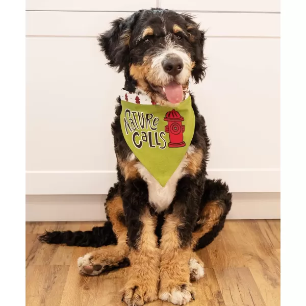 LazyOne Dog Bandana Reversible Cotton Bandanas for All Dog Sizes Fur Baby SmallNature Calls Dog Bandana