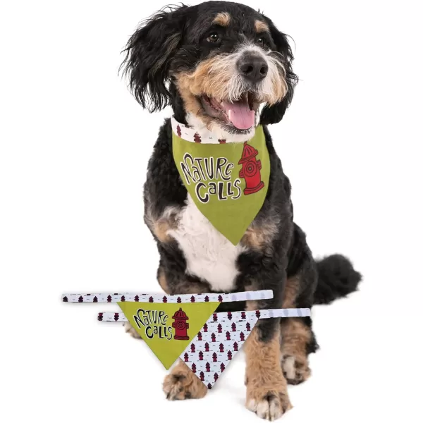 LazyOne Dog Bandana Reversible Cotton Bandanas for All Dog Sizes Fur Baby SmallNature Calls Dog Bandana