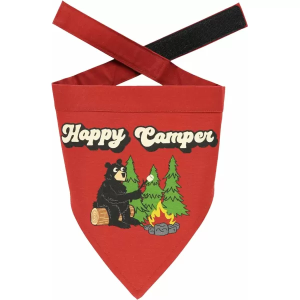 LazyOne Dog Bandana Reversible Cotton Bandanas for All Dog Sizes Fur Baby SmallRed Happy Camper Dog Bandana