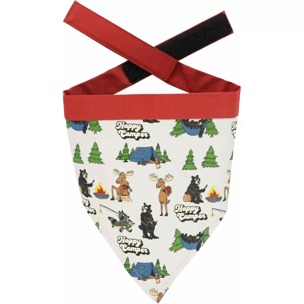 LazyOne Dog Bandana Reversible Cotton Bandanas for All Dog Sizes Fur Baby SmallRed Happy Camper Dog Bandana