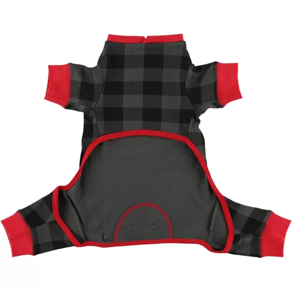 LazyOne Flapjacks OnePiece Dog Sweater Matching Family Pajamas for Dogs Plaid XSmall