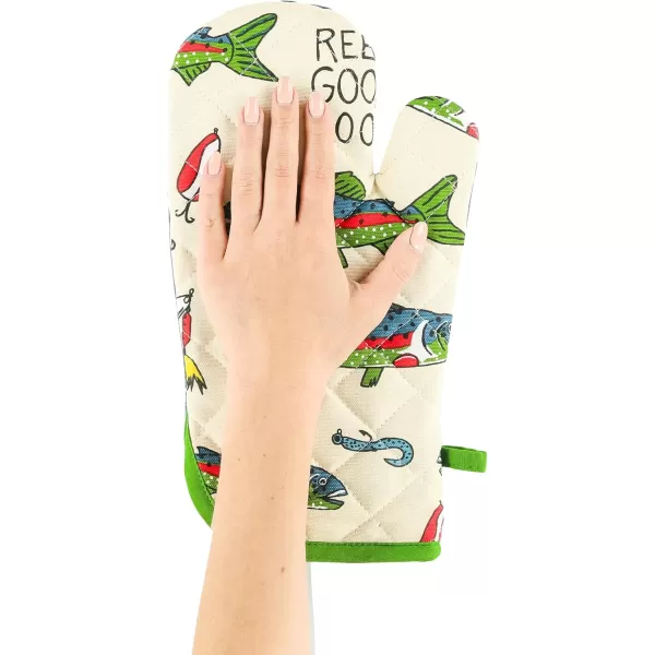 LazyOne Funny Bear Oven Mitt and Pot Holder Set Cute Kitchen Accessories for Home Set of 1 Matching Oven Glove and 1 Hot PadReel Good Cook