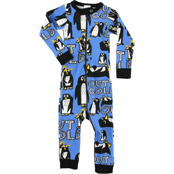 LazyOne OnePiece Pajamas Baby Bodysuit LongSleeve Baby Bodysuits 618 Months Animal Out Cold Penguin 6 MO