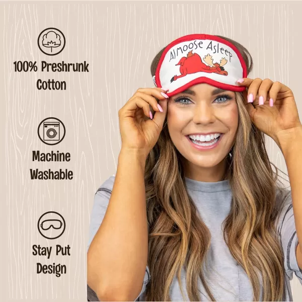 LazyOne Womens Cotton Face Mask for Sleep Washable Sleeping Mask for Adults Bear Bear in AMAlmoose Asleep Sleep Mask