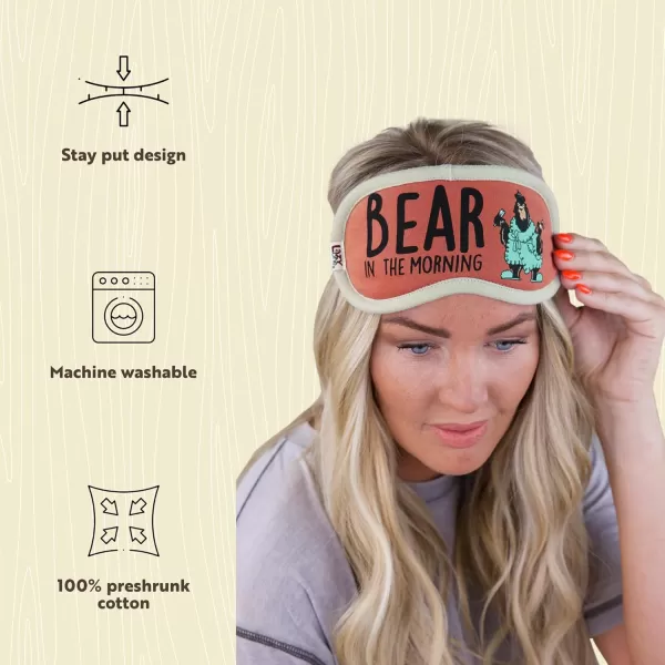 LazyOne Womens Cotton Face Mask for Sleep Washable Sleeping Mask for Adults Bear Bear in AMBear in the Am Sleep Mask