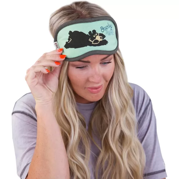 LazyOne Womens Cotton Face Mask for Sleep Washable Sleeping Mask for Adults Bear Bear in AMBearly Awake Grey Sleep Mask