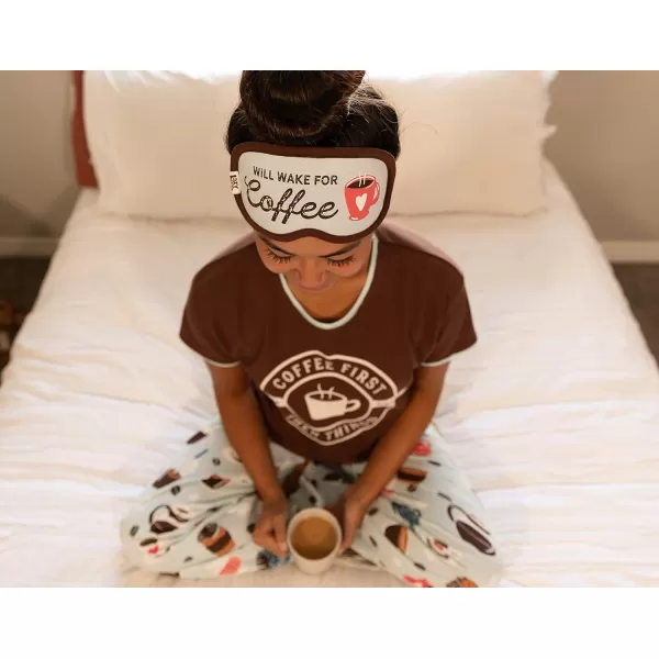 LazyOne Womens Cotton Face Mask for Sleep Washable Sleeping Mask for Adults Bear Bear in AMCoffee First