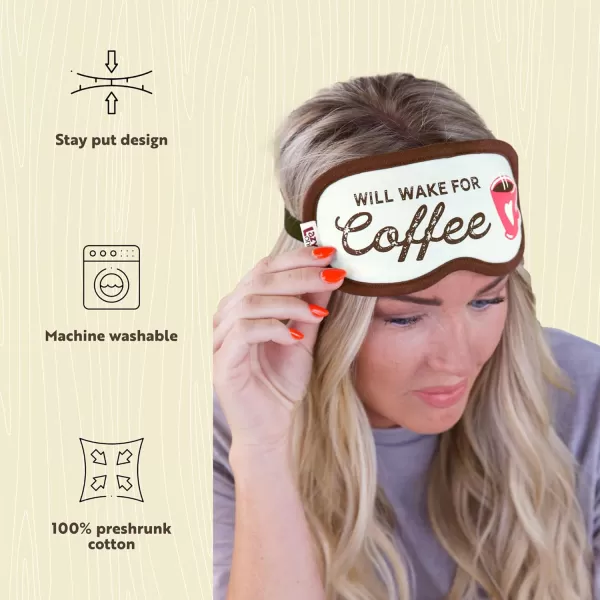 LazyOne Womens Cotton Face Mask for Sleep Washable Sleeping Mask for Adults Bear Bear in AMCoffee First