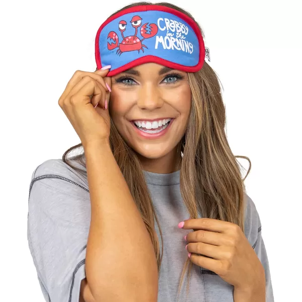 LazyOne Womens Cotton Face Mask for Sleep Washable Sleeping Mask for Adults Bear Bear in AMCrabby in the Morning Sleep Mask