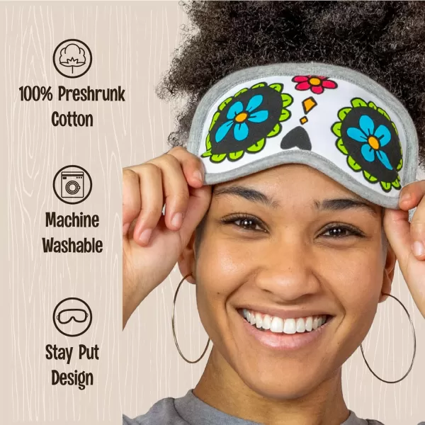 LazyOne Womens Cotton Face Mask for Sleep Washable Sleeping Mask for Adults Bear Bear in AMDead Tired Sleep Mask