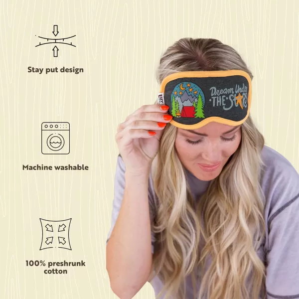 LazyOne Womens Cotton Face Mask for Sleep Washable Sleeping Mask for Adults Bear Bear in AMDream Under Stars Sleep Mask
