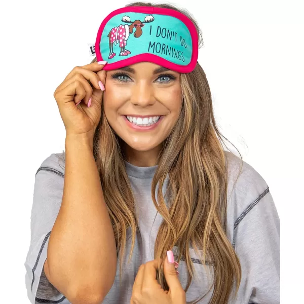 LazyOne Womens Cotton Face Mask for Sleep Washable Sleeping Mask for Adults Bear Bear in AMI Dont Do Mornings Moose Sleep Mask