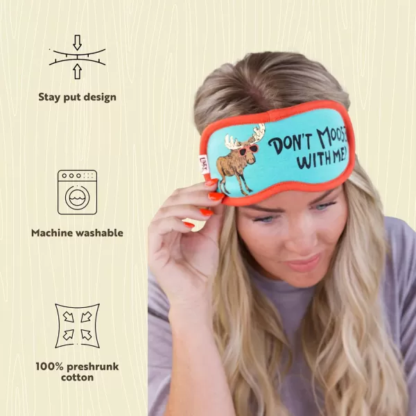 LazyOne Womens Cotton Face Mask for Sleep Washable Sleeping Mask for Adults Bear Bear in AMOrange Dont Moose Sleep Mask