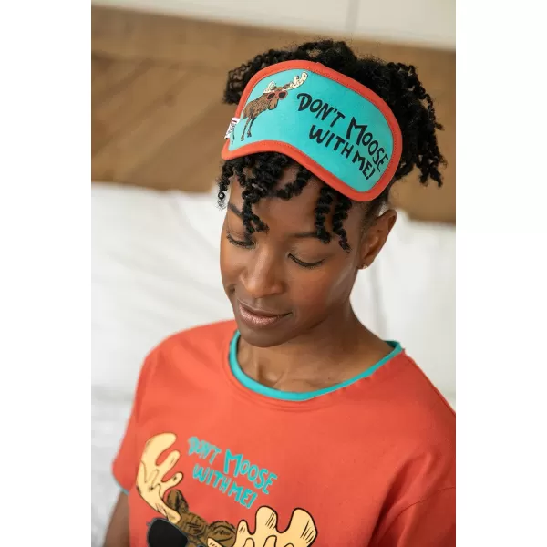 LazyOne Womens Cotton Face Mask for Sleep Washable Sleeping Mask for Adults Bear Bear in AMOrange Dont Moose Sleep Mask