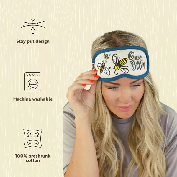 LazyOne Womens Cotton Face Mask for Sleep Washable Sleeping Mask for Adults Bear Bear in AMQueen Bee Sleep Mask