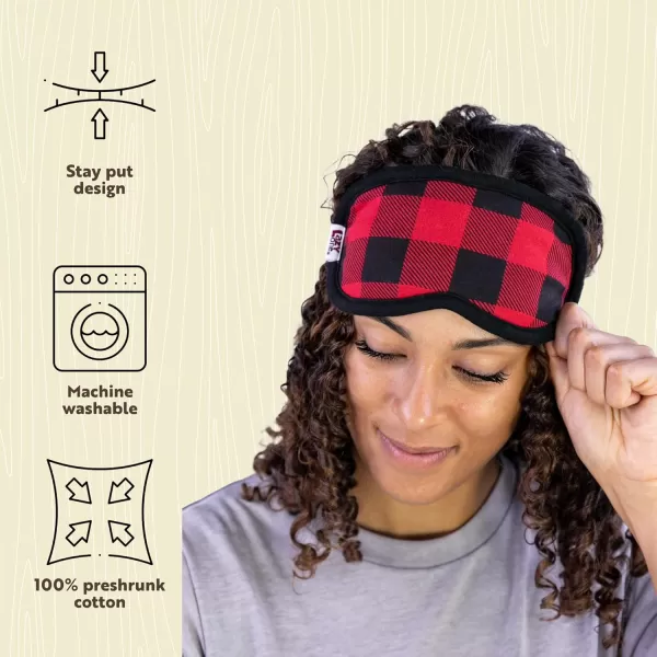 LazyOne Womens Cotton Face Mask for Sleep Washable Sleeping Mask for Adults Bear Bear in AMRed Plaid Sleep Mask