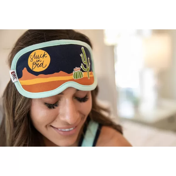 LazyOne Womens Cotton Face Mask for Sleep Washable Sleeping Mask for Adults Bear Bear in AMStuck in Bed Blue Sleep Mask