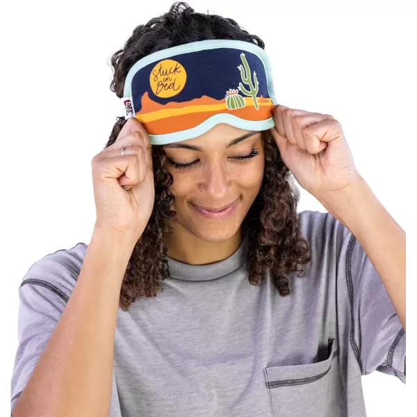 LazyOne Womens Cotton Face Mask for Sleep Washable Sleeping Mask for Adults Bear Bear in AMStuck in Bed Blue Sleep Mask