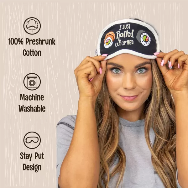 LazyOne Womens Cotton Face Mask for Sleep Washable Sleeping Mask for Adults Bear Bear in AMSushi Sleep Mask